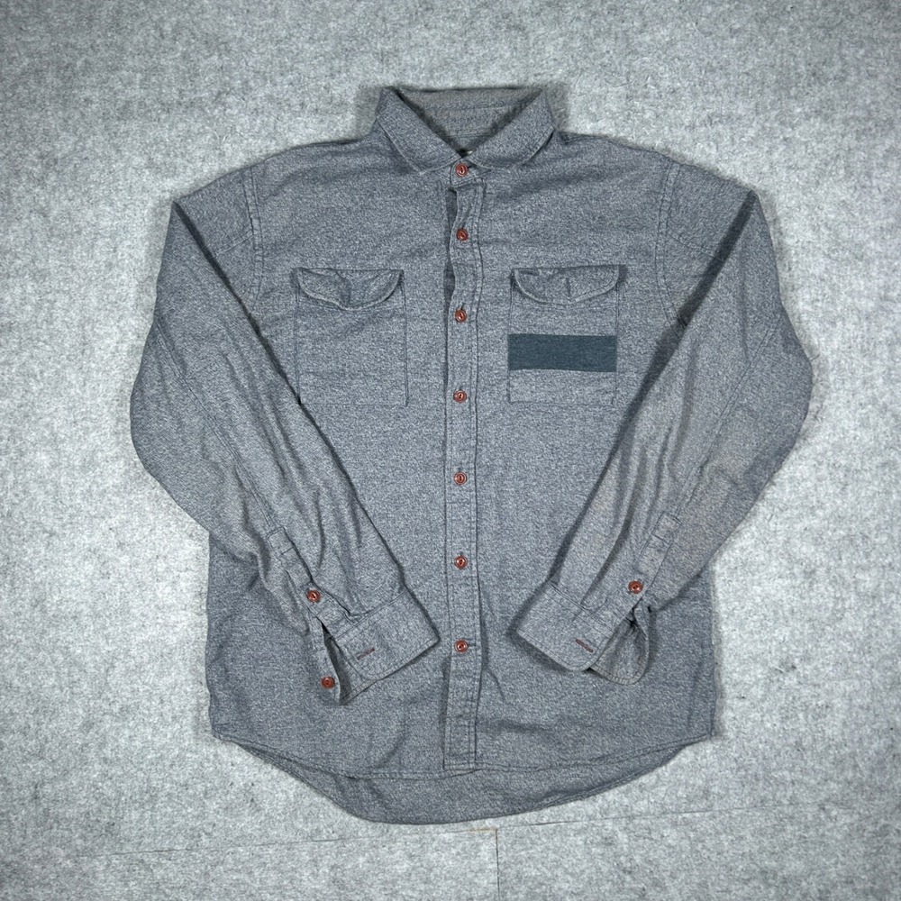 Vissla Button Up Shirt Mens Large Gray Long Sleeve Surf Casual Flannel Cotton